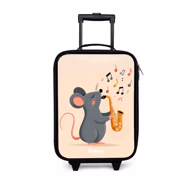 Kinderkoffers met naam - Muis - Saxofoon - Muziek — 1