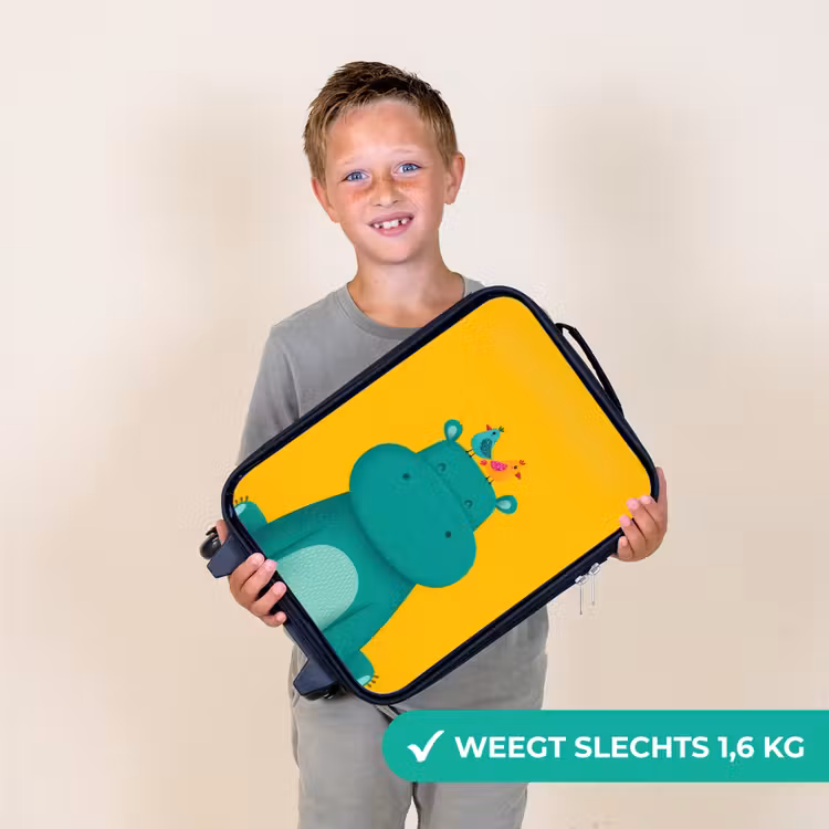 Kinderkoffer - Nijlpaard - Vogels - Groen - Geel — 3