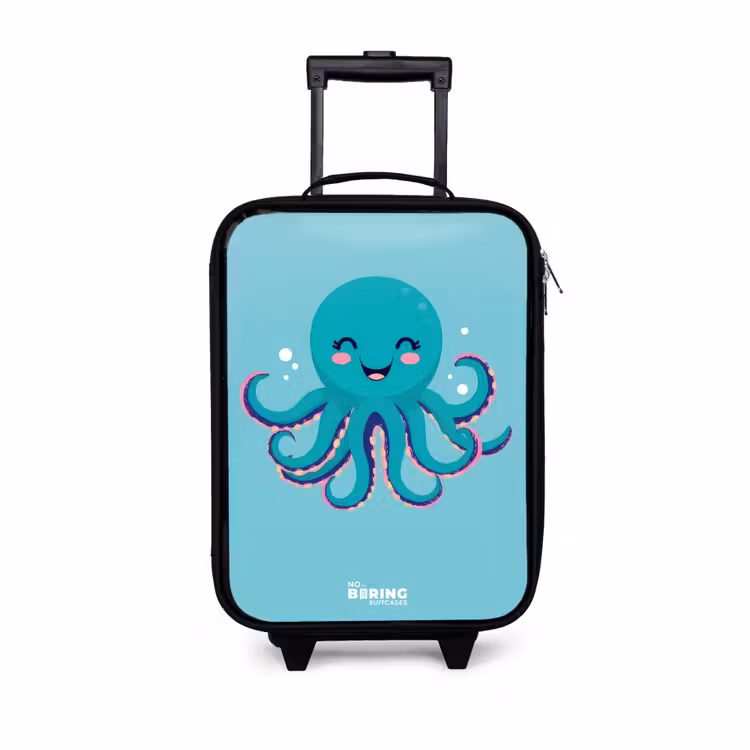 Kinderkoffers met naam - Octopus - Water - Blauw — 1