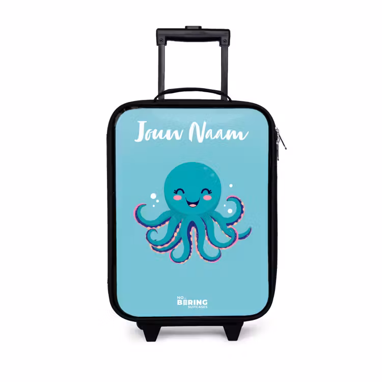 Kinderkoffers met naam - Octopus - Water - Blauw — 1