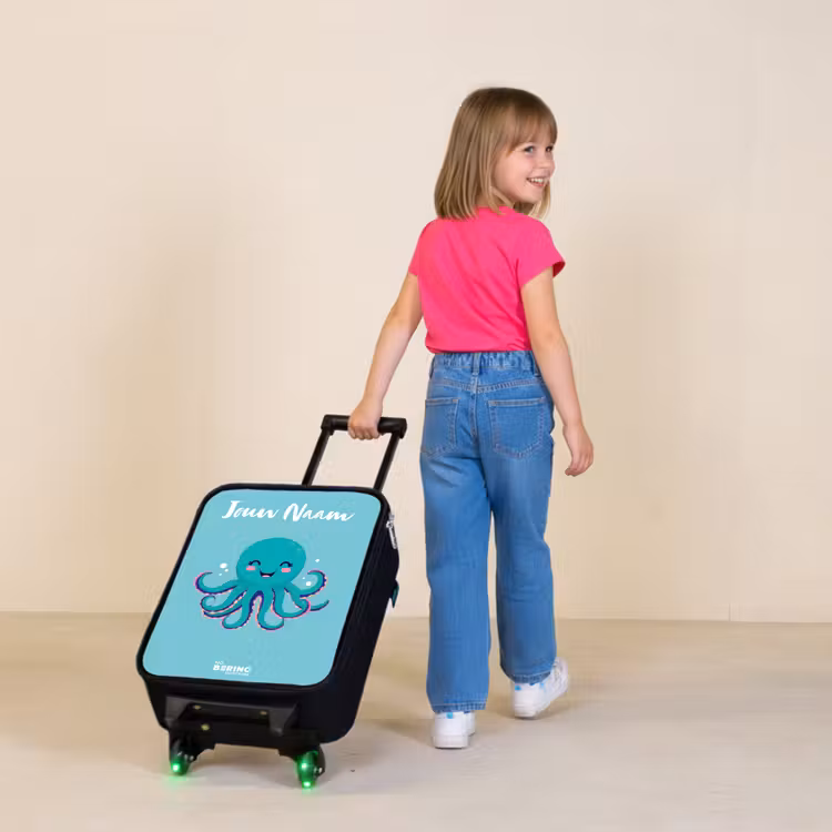Kinderkoffers met naam - Octopus - Water - Blauw — 2