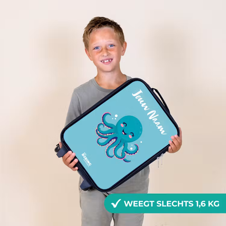 Kinderkoffers met naam - Octopus - Water - Blauw — 3