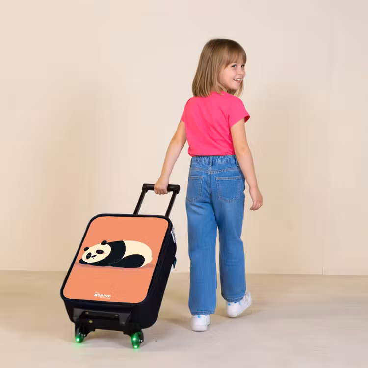 Kinderkoffers met naam - Panda - Slapen - Oranje — 2