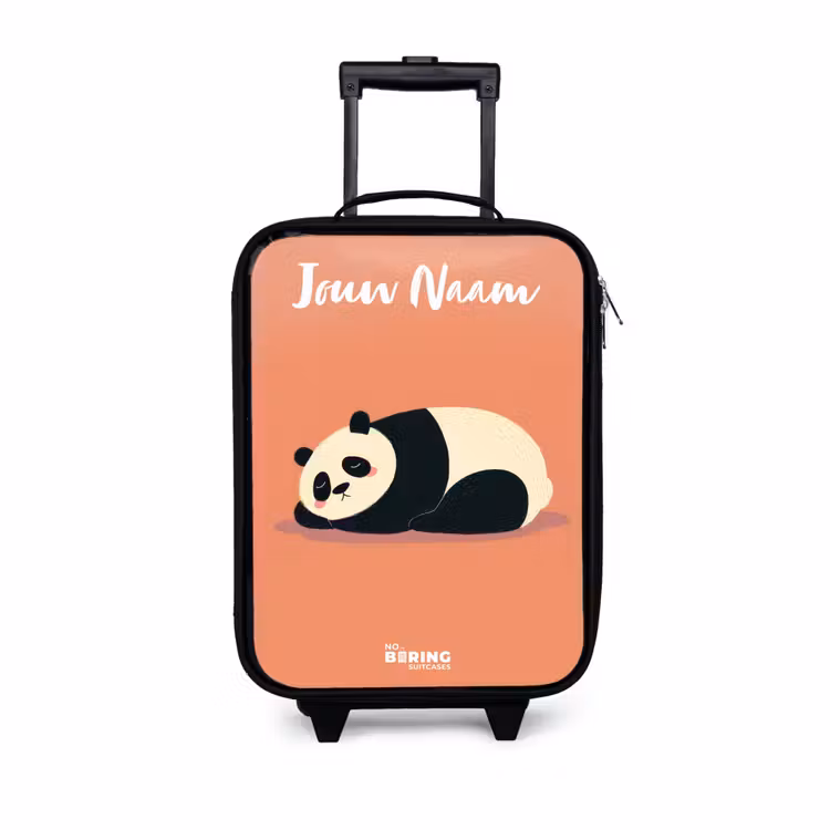Kinderkoffers met naam - Panda - Slapen - Oranje — 1