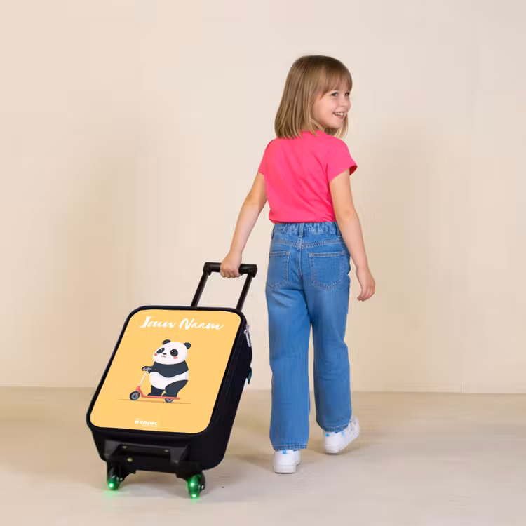Kinderkoffers met naam - Panda - Step - Geel — 2