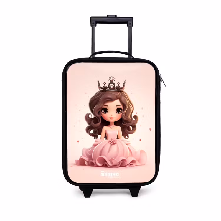 Kinderkoffer - Prinses in een roze jurk met kroon — 1