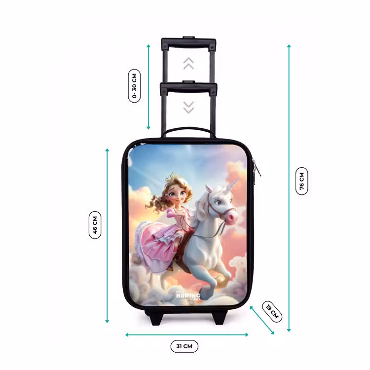 Kinderkoffer - Prinses met roze jurk op witte eenhoorn — 6