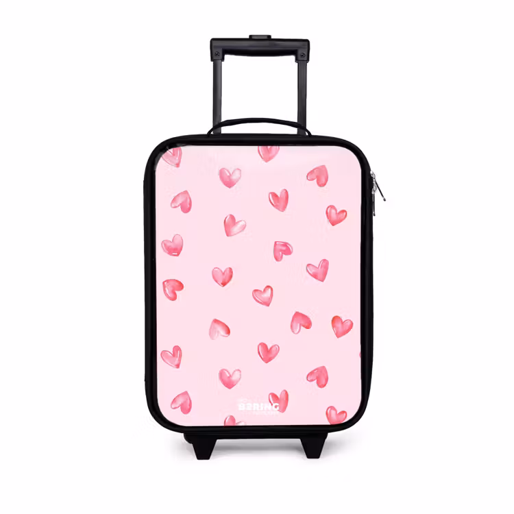 Kinderkoffers met naam - Roze hartjes — 1