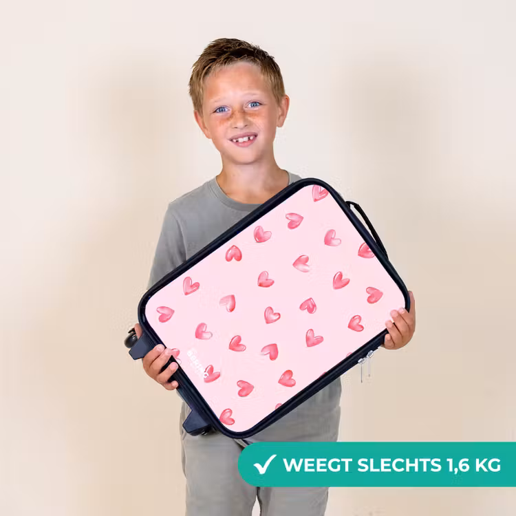 Kinderkoffers met naam - Roze hartjes — 3
