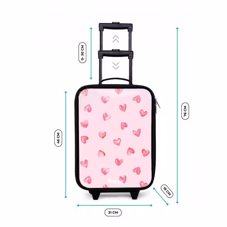 Kinderkoffers met naam - Roze hartjes — 7