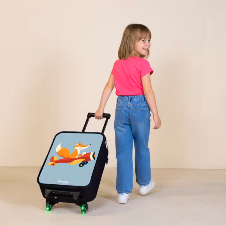 Kinderkoffers met naam - Vos - Vliegtuig - Vliegen — 2