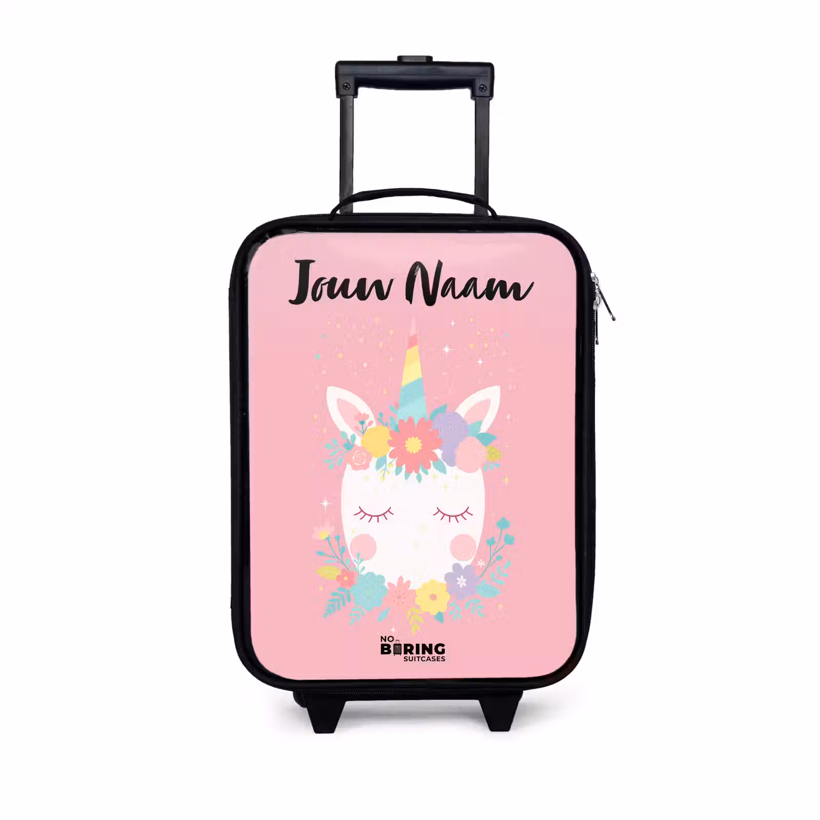 Kinderkoffers met naam - Eenhoorn - Bloemen - Roze — 1