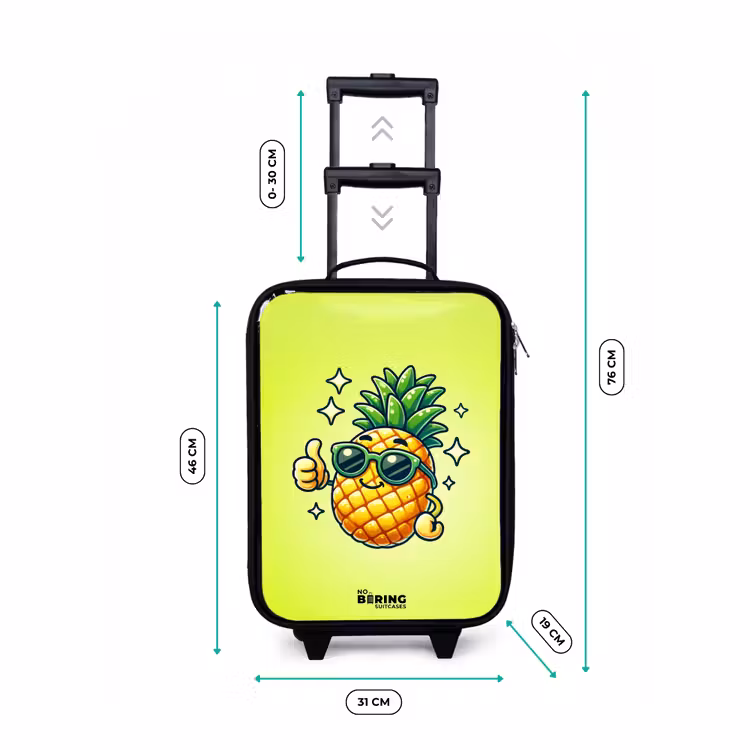 Kinderkoffer - Blije ananas met groene achtergrond — 6