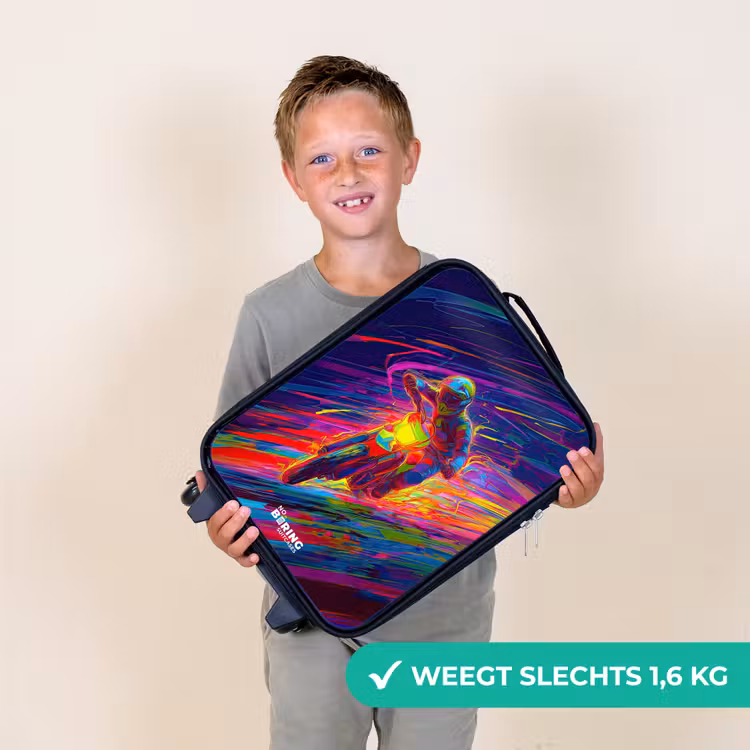 Kinderkoffers met naam - Crossmotor - Neonkleuren - Lijnen - Helm — 3