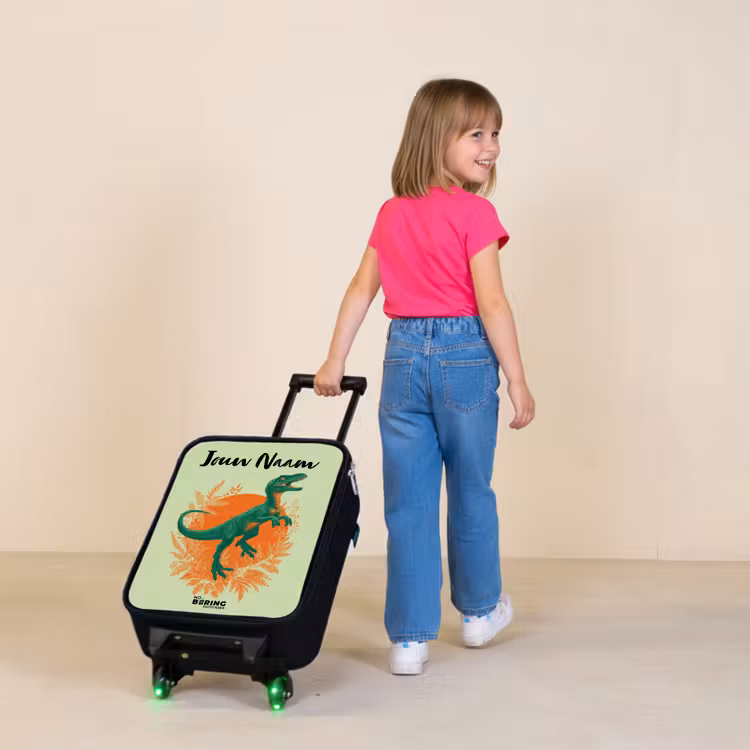 Kinderkoffers met naam - Dino - Natuur - Groen — 2