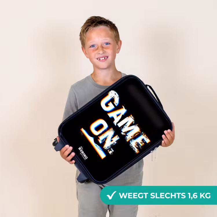 Kinderkoffers met naam - Game on in zwart wit — 3