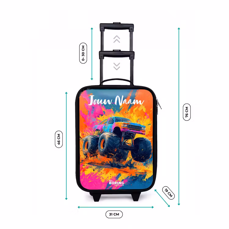 Kinderkoffers met naam - Monstertruck - Abstract - Verfspatten - Kleurrijk — 7