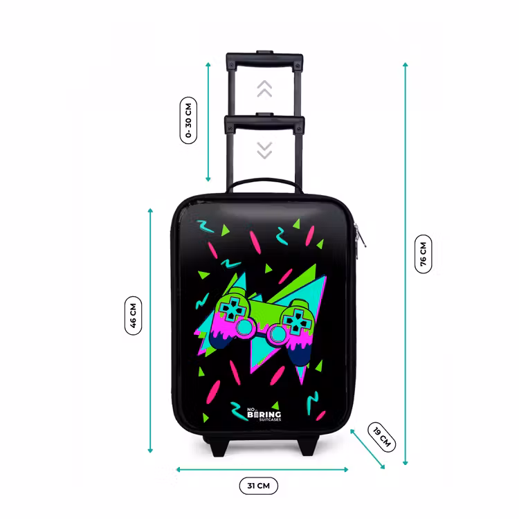 Kinderkoffers met naam - Neon controller op zwart — 7