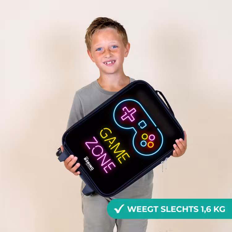 Kinderkoffers met naam - Qoute met neonkleuren — 3