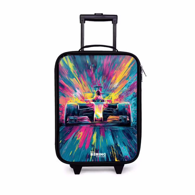 Kinderkoffers met naam - Raceauto - Explosie - Kleurrijk - Abstract — 1