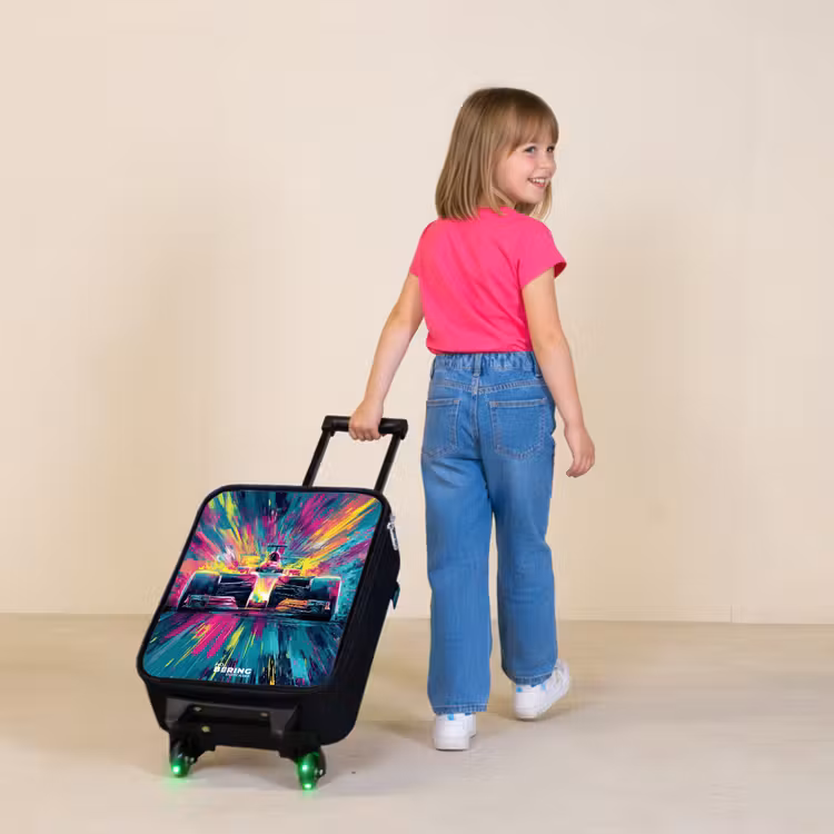 Kinderkoffers met naam - Raceauto - Explosie - Kleurrijk - Abstract — 2