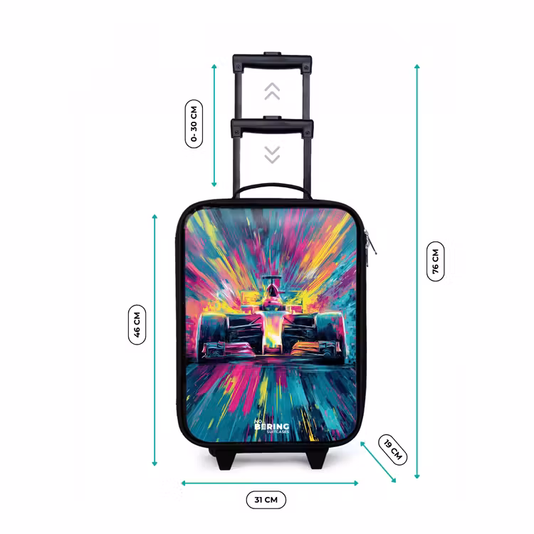 Kinderkoffers met naam - Raceauto - Explosie - Kleurrijk - Abstract — 7