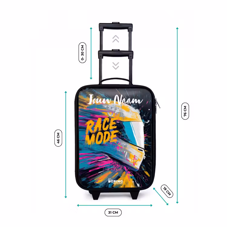 Kinderkoffers met naam - Racehelm - Abstract - Verf - Kleurrijk — 7
