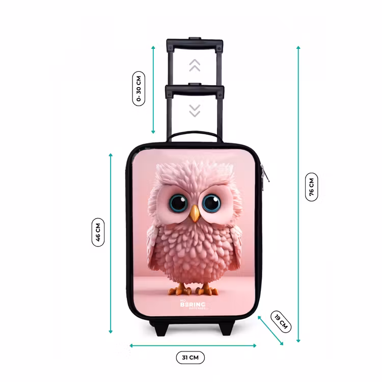 Kinderkoffer - Roze uil met blauwe ogen — 7