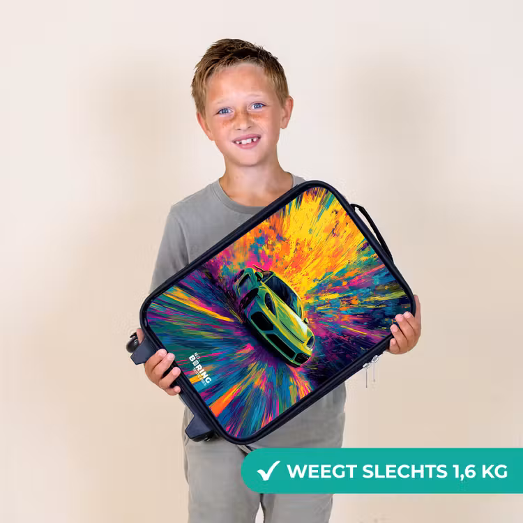 Kinderkoffers met naam - Sportwagen - Explosie - Kleurrijk - Verfstrepen — 3