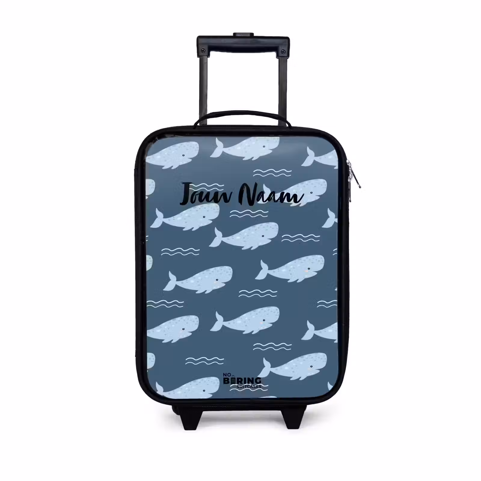 Kinderkoffer - Walvis met golven patroon blauw — 1