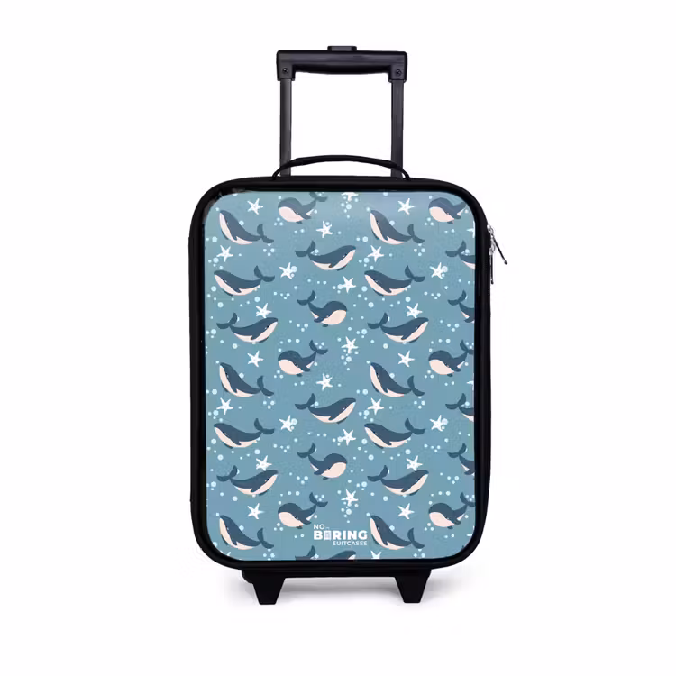 Kinderkoffer - Donkerblauw walvissenpatroon met zeesterren — 1