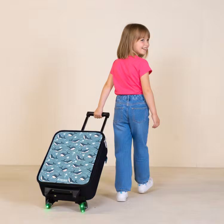 Kinderkoffer - Donkerblauw walvissenpatroon met zeesterren — 2