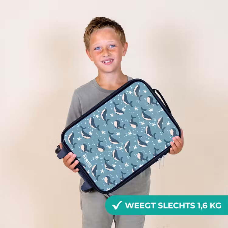 Kinderkoffer - Donkerblauw walvissenpatroon met zeesterren — 3