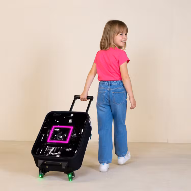 Kinderkoffer - Felroze vierkant met verlichte achtergrond — 2