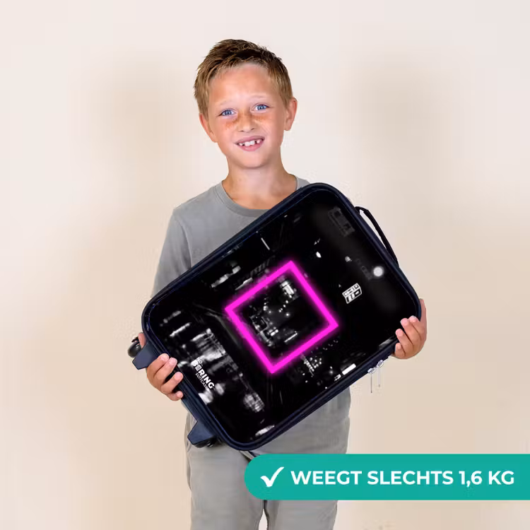 Kinderkoffer - Felroze vierkant met verlichte achtergrond — 3