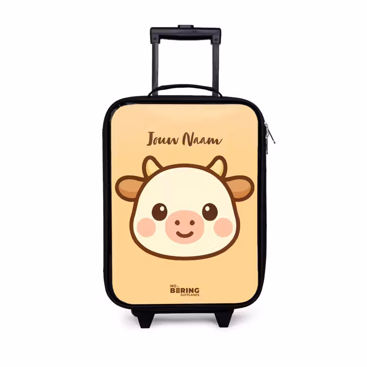 Kinderkoffers met naam - Kawai - Koe - Bruin — 1