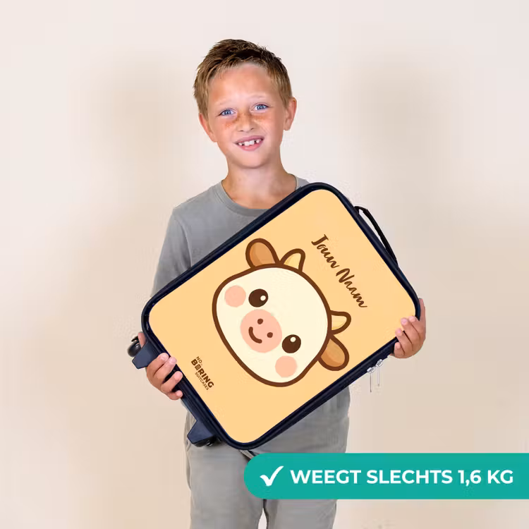 Kinderkoffers met naam - Kawai - Koe - Bruin — 3