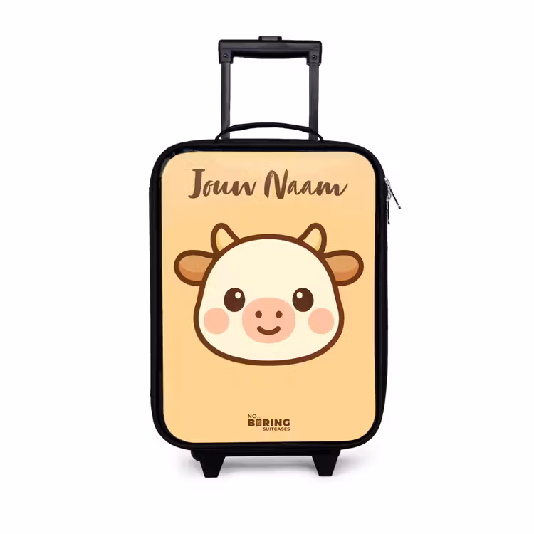 Kinderkoffers met naam - Kawai - Koe - Bruin — 1