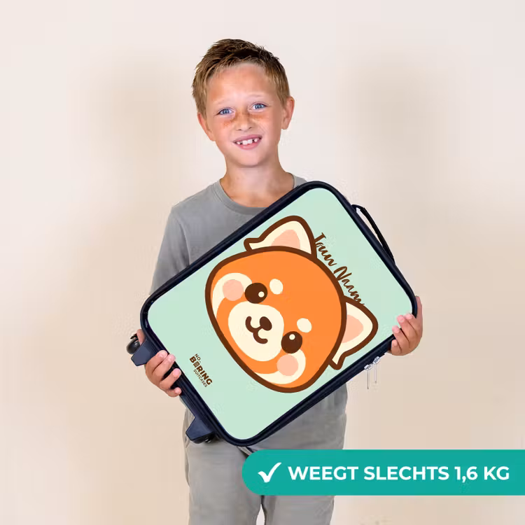 Kinderkoffers met naam - Kawai - Rode panda - Groen — 3