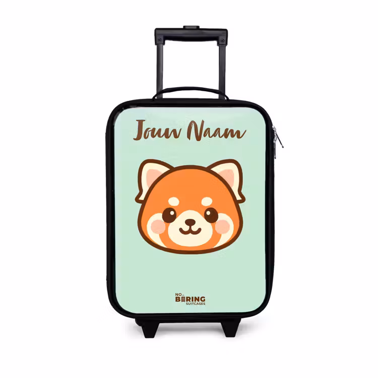 Kinderkoffers met naam - Kawai - Rode panda - Groen — 1
