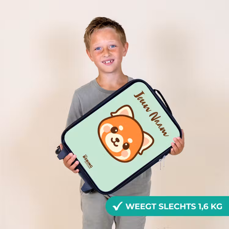 Kinderkoffers met naam - Kawai - Rode panda - Groen — 3