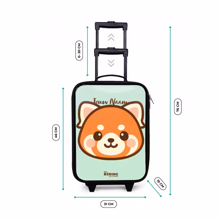 Kinderkoffers met naam - Kawai - Rode panda - Groen — 7