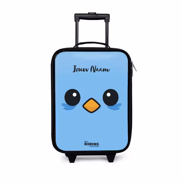 Kinderkoffers met naam - Kawai - Vogel - Blauw — 1
