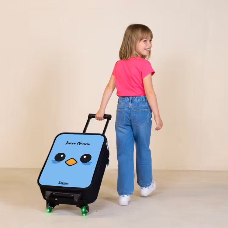 Kinderkoffers met naam - Kawai - Vogel - Blauw — 2
