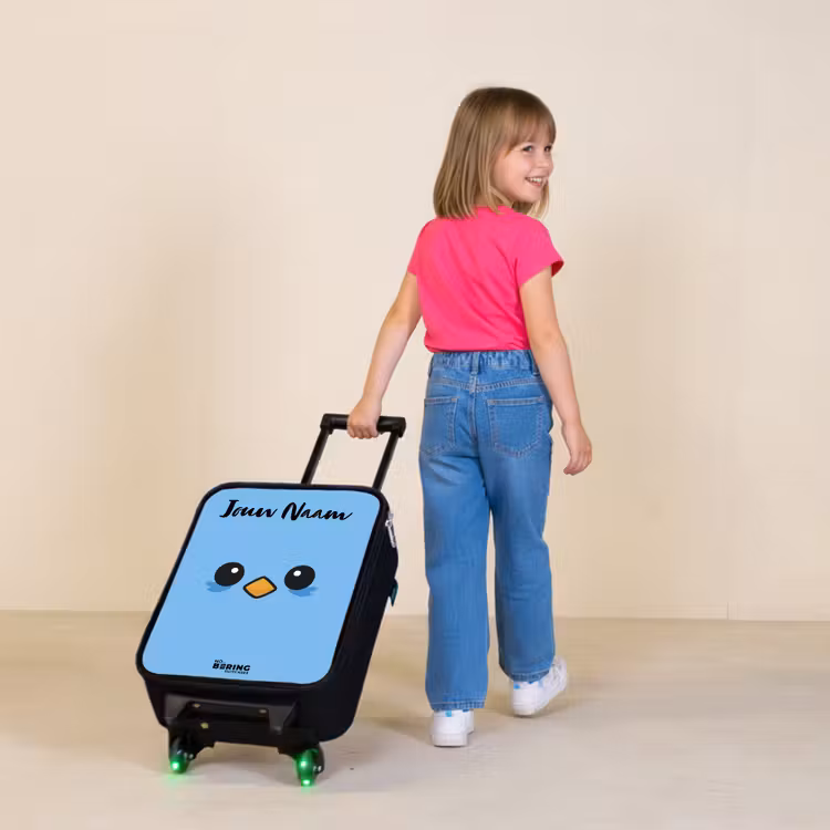 Kinderkoffers met naam - Kawai - Vogel - Blauw — 2
