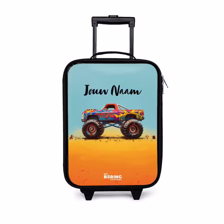 Kinderkoffer - Monstertruck met Graffiti Print in het Zand — 1