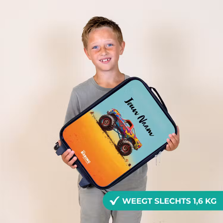 Kinderkoffer - Monstertruck met Graffiti Print in het Zand — 3
