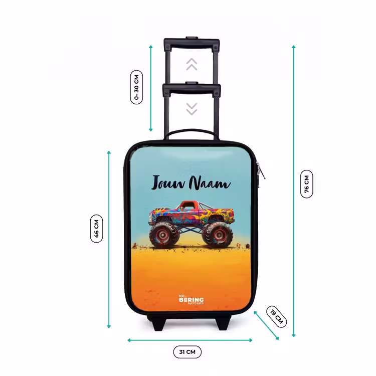 Kinderkoffer - Monstertruck met Graffiti Print in het Zand — 7