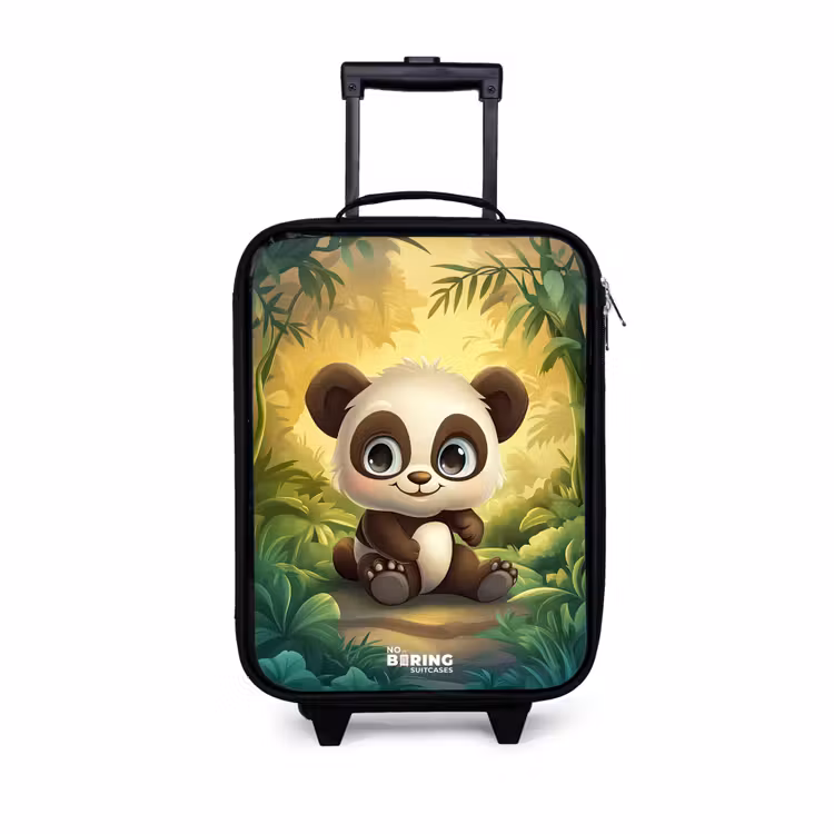 Kinderkoffers met naam - Panda - Bamboebos - Groen — 1