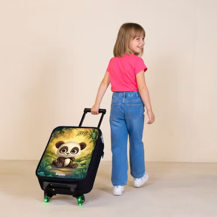 Kinderkoffers met naam - Panda - Bamboebos - Groen — 2